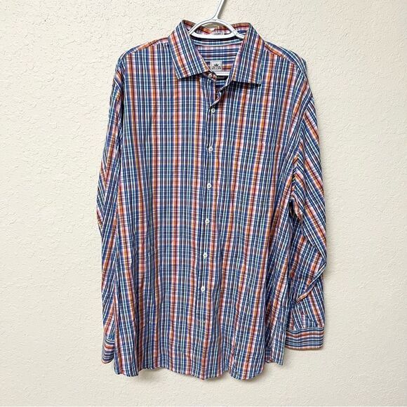 Peter Millar Weekender Long Sleeve Button Down Plaid Men’s Size XL 100% Cotton - Picture 1 of 4